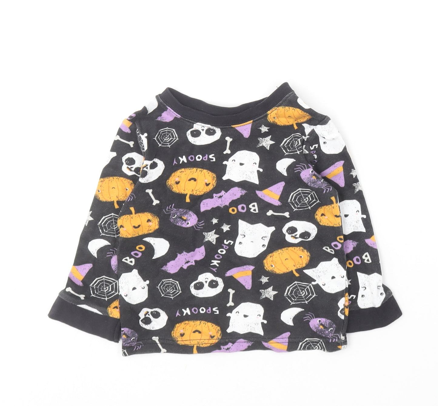 George Baby Multicoloured Geometric Cotton Basic T-Shirt Size 9-12 Months Round Neck  - Halloween Tshirt