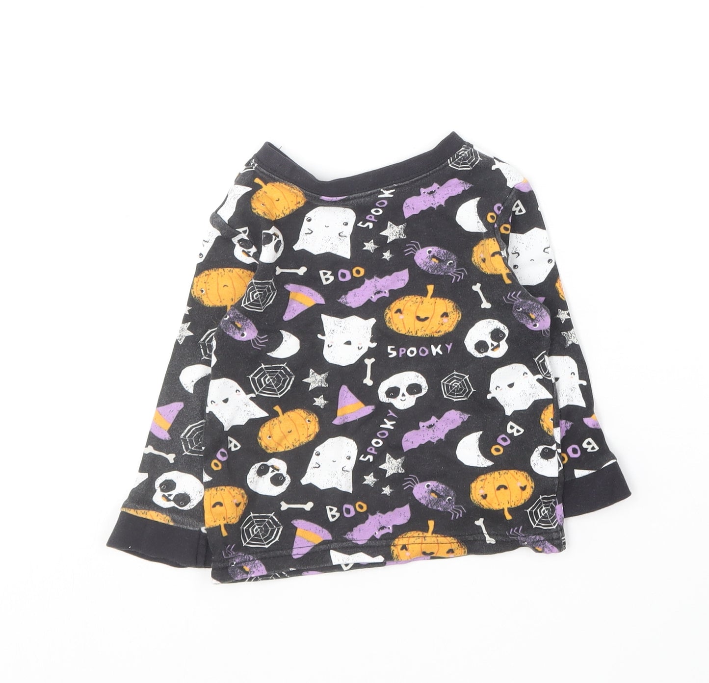 George Baby Multicoloured Geometric Cotton Basic T-Shirt Size 9-12 Months Round Neck  - Halloween Tshirt