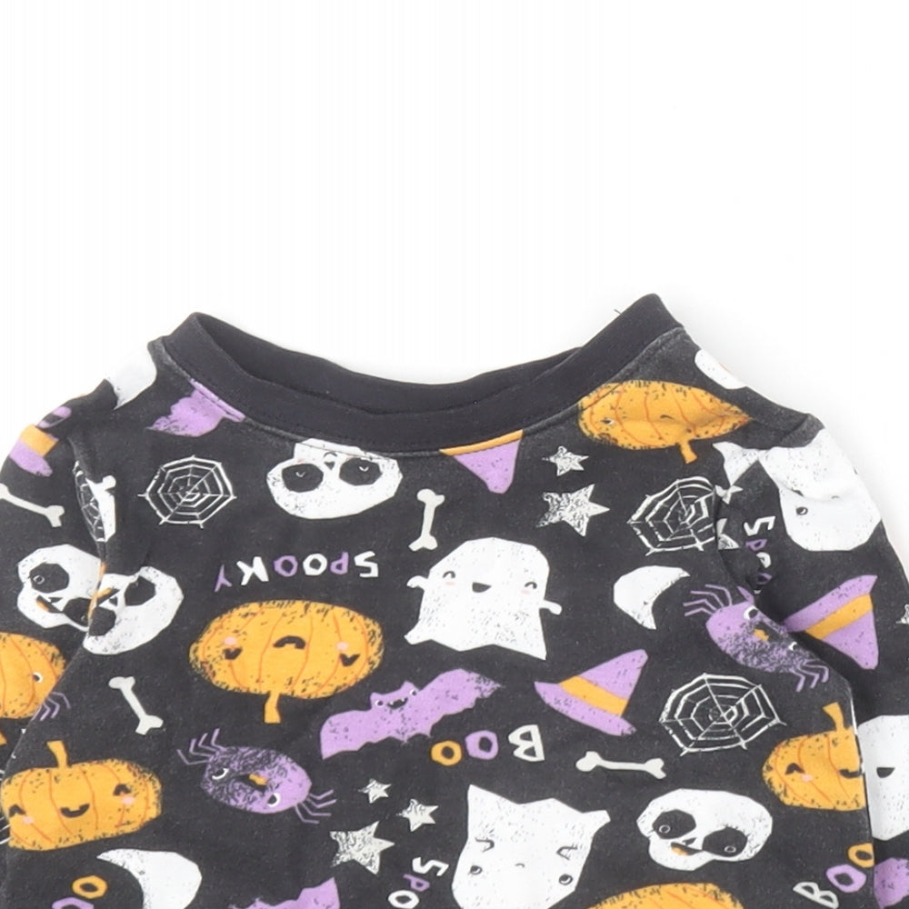 George Baby Multicoloured Geometric Cotton Basic T-Shirt Size 9-12 Months Round Neck  - Halloween Tshirt