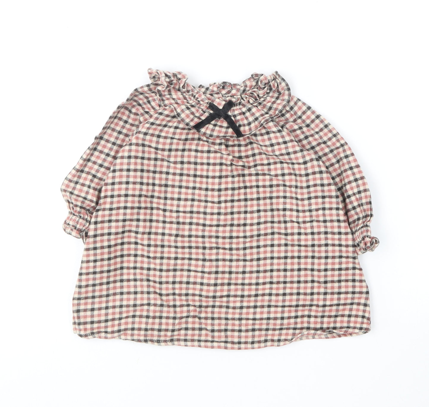 NEXT Baby Multicoloured Plaid Cotton Basic Blouse Size 6-9 Months Collared