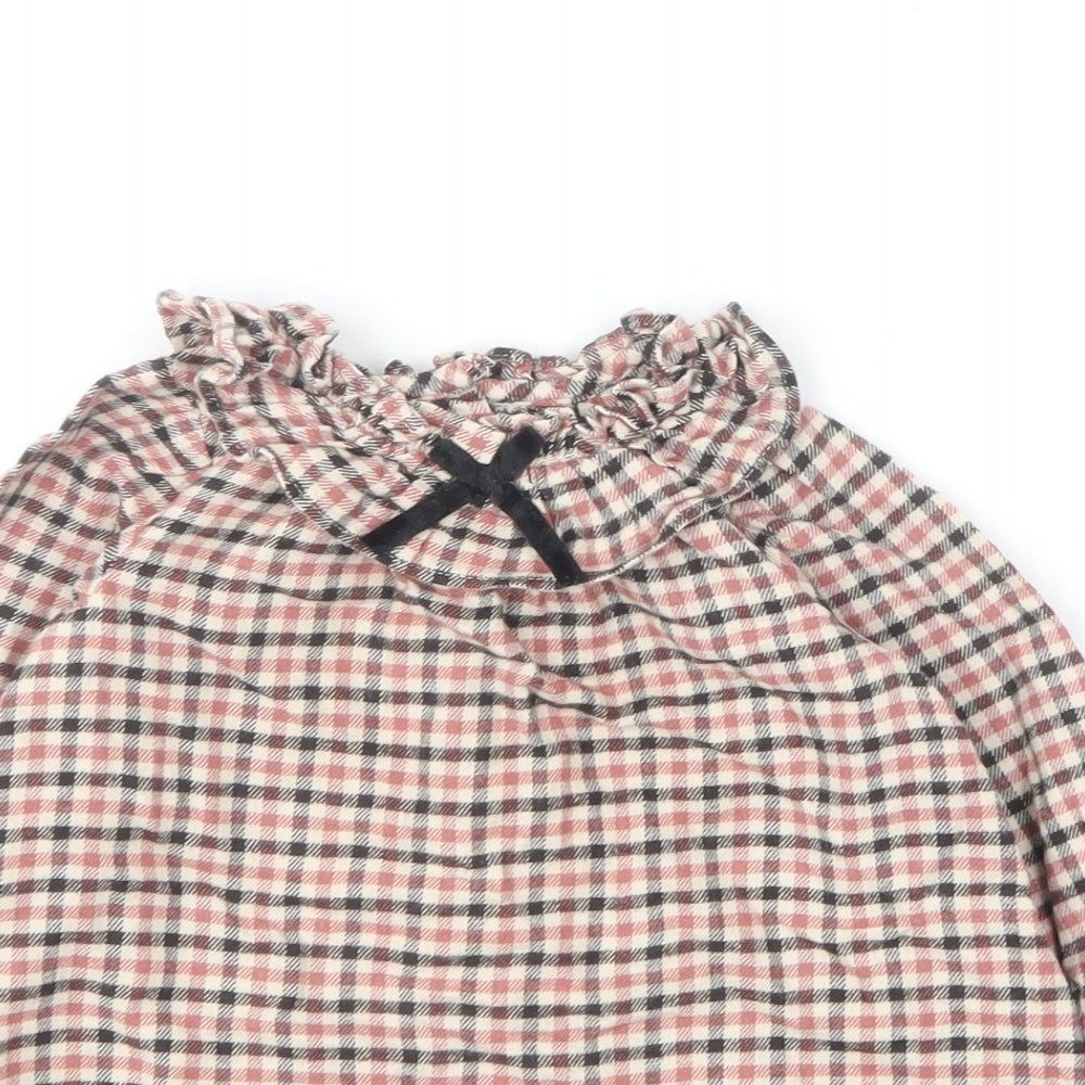 NEXT Baby Multicoloured Plaid Cotton Basic Blouse Size 6-9 Months Collared