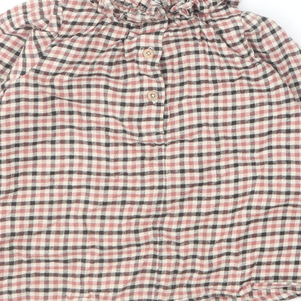 NEXT Baby Multicoloured Plaid Cotton Basic Blouse Size 6-9 Months Collared