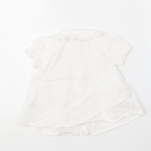 TU Girls White  Cotton Skater Dress  Size 6-9 Months  Collared