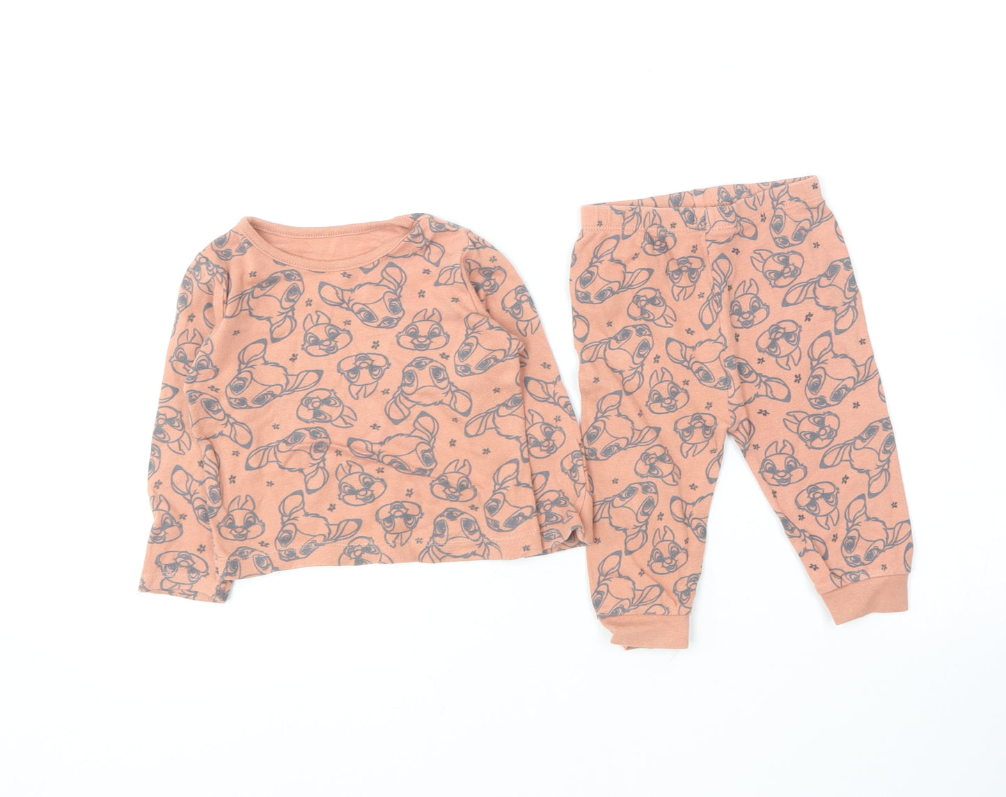 George Baby Orange Geometric Cotton Cami Pyjama Set Size 6-9 Months   - Bambi