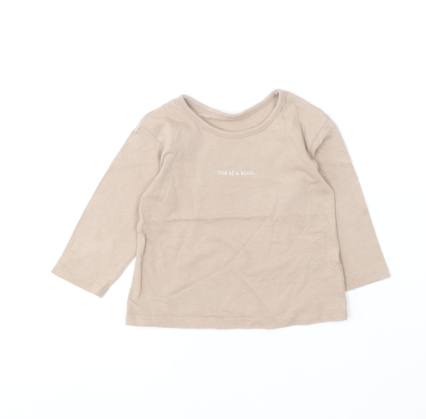 George Baby Brown  Cotton Basic T-Shirt Size 6-9 Months Round Neck