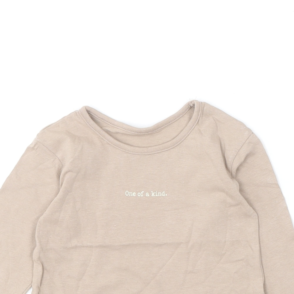 George Baby Brown  Cotton Basic T-Shirt Size 6-9 Months Round Neck