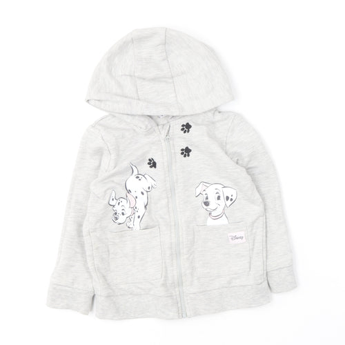 George Girls Grey  Polyester Full Zip Hoodie Size 2-3 Years   - 101 Dalmatians