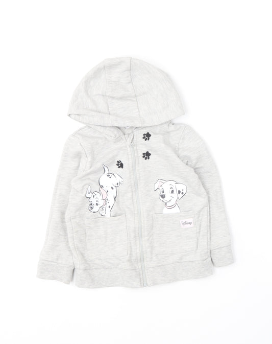 George Girls Grey  Polyester Full Zip Hoodie Size 2-3 Years   - 101 Dalmatians