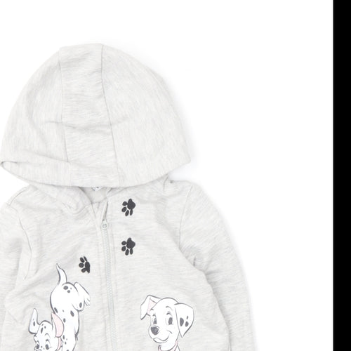 George Girls Grey  Polyester Full Zip Hoodie Size 2-3 Years   - 101 Dalmatians
