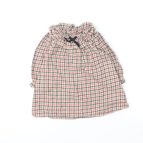 NEXT Girls Multicoloured Plaid Cotton Skater Dress  Size 9-12 Months  Collared