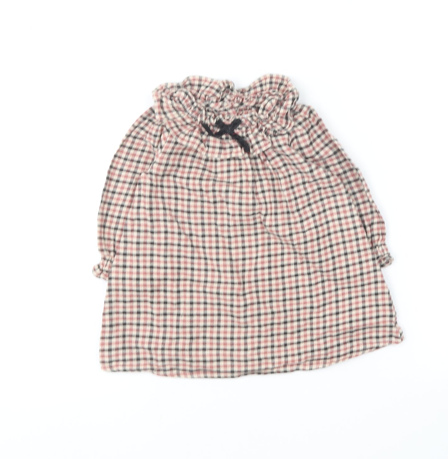 NEXT Girls Multicoloured Plaid Cotton Skater Dress  Size 9-12 Months  Collared