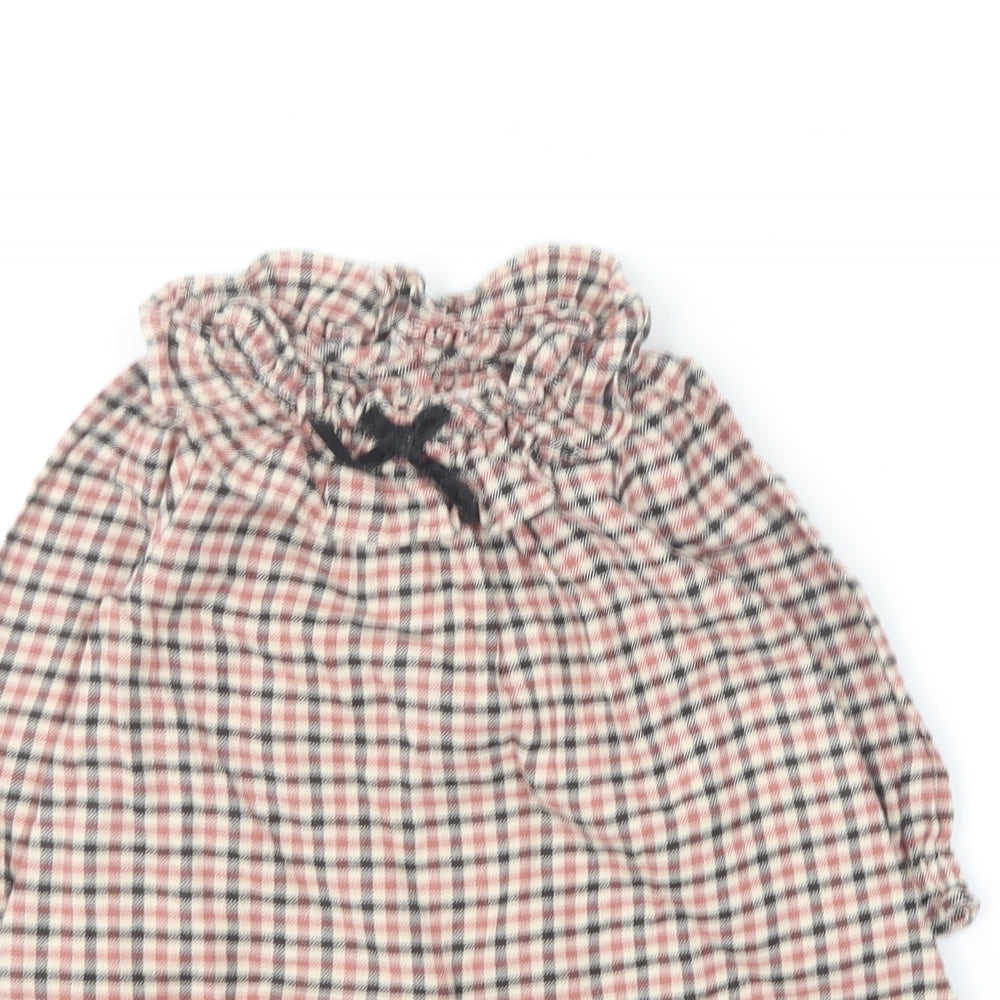 NEXT Girls Multicoloured Plaid Cotton Skater Dress  Size 9-12 Months  Collared