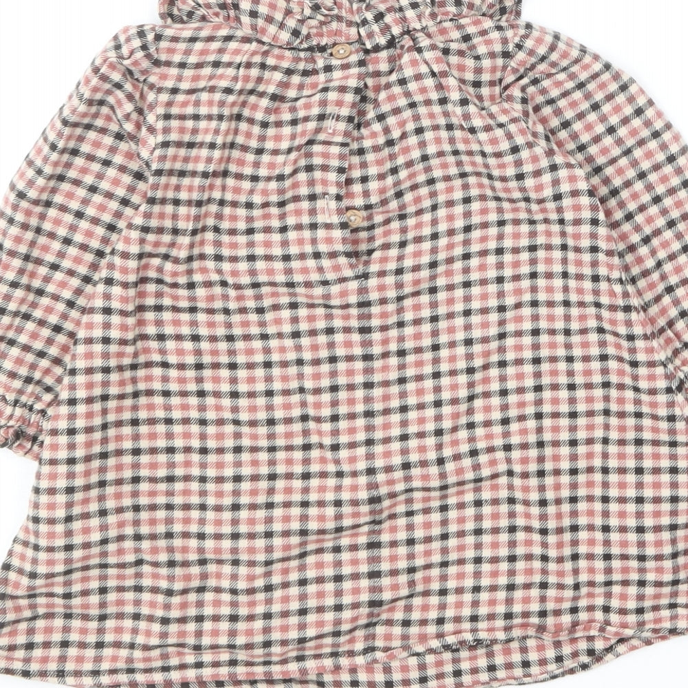 NEXT Girls Multicoloured Plaid Cotton Skater Dress  Size 9-12 Months  Collared