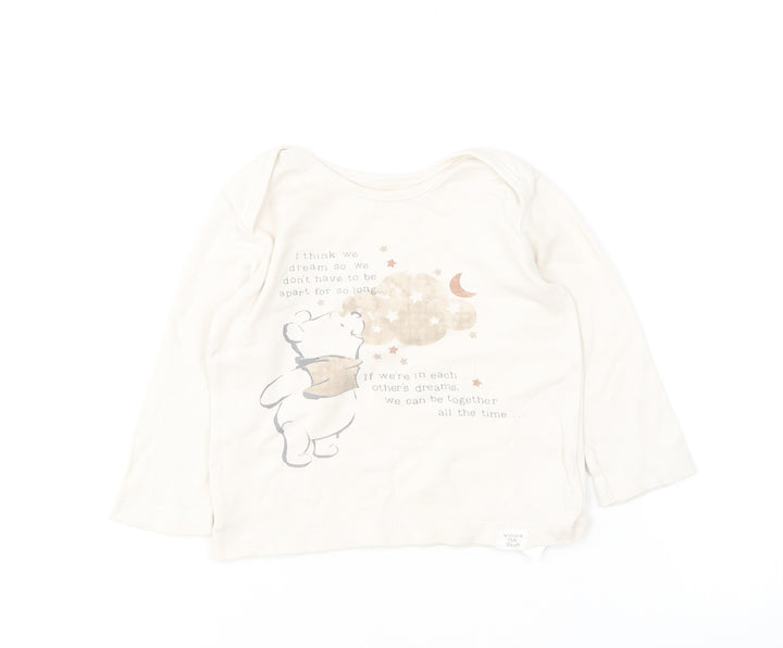 George Baby Beige Solid Cotton Cami Pyjama Top Size 9-12 Months   - Winnie The Pooh