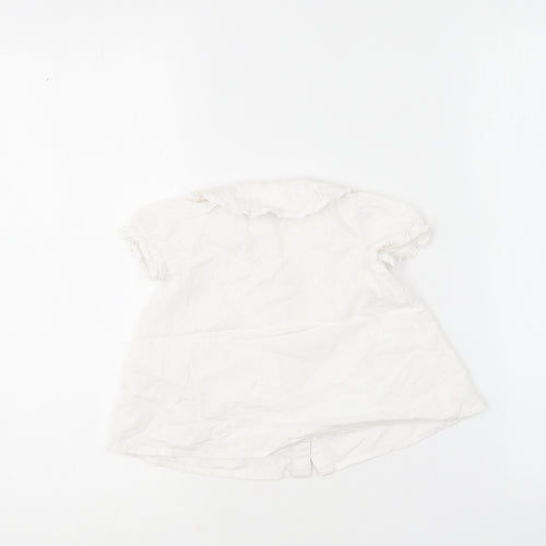 TU Girls White  Cotton Skater Dress  Size 6-9 Months  Collared