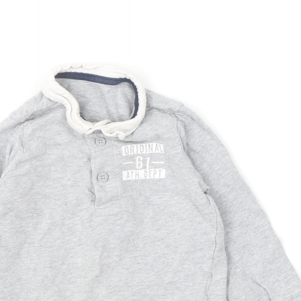 Mothercare Boys Grey  Cotton Basic Polo Size 9-12 Months Collared