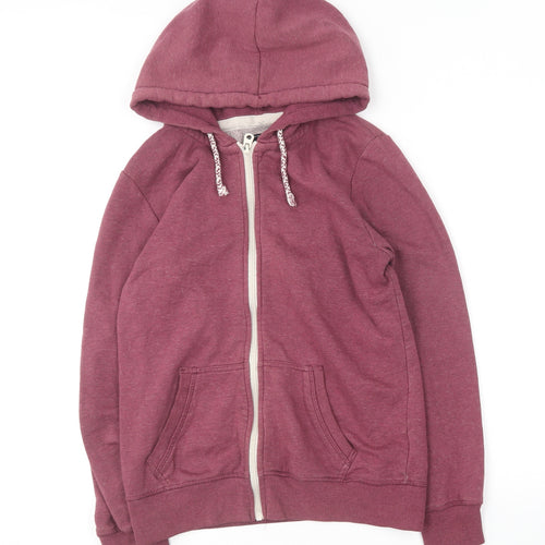 Brookhaven Womens Purple  Cotton Full Zip Hoodie Size 12