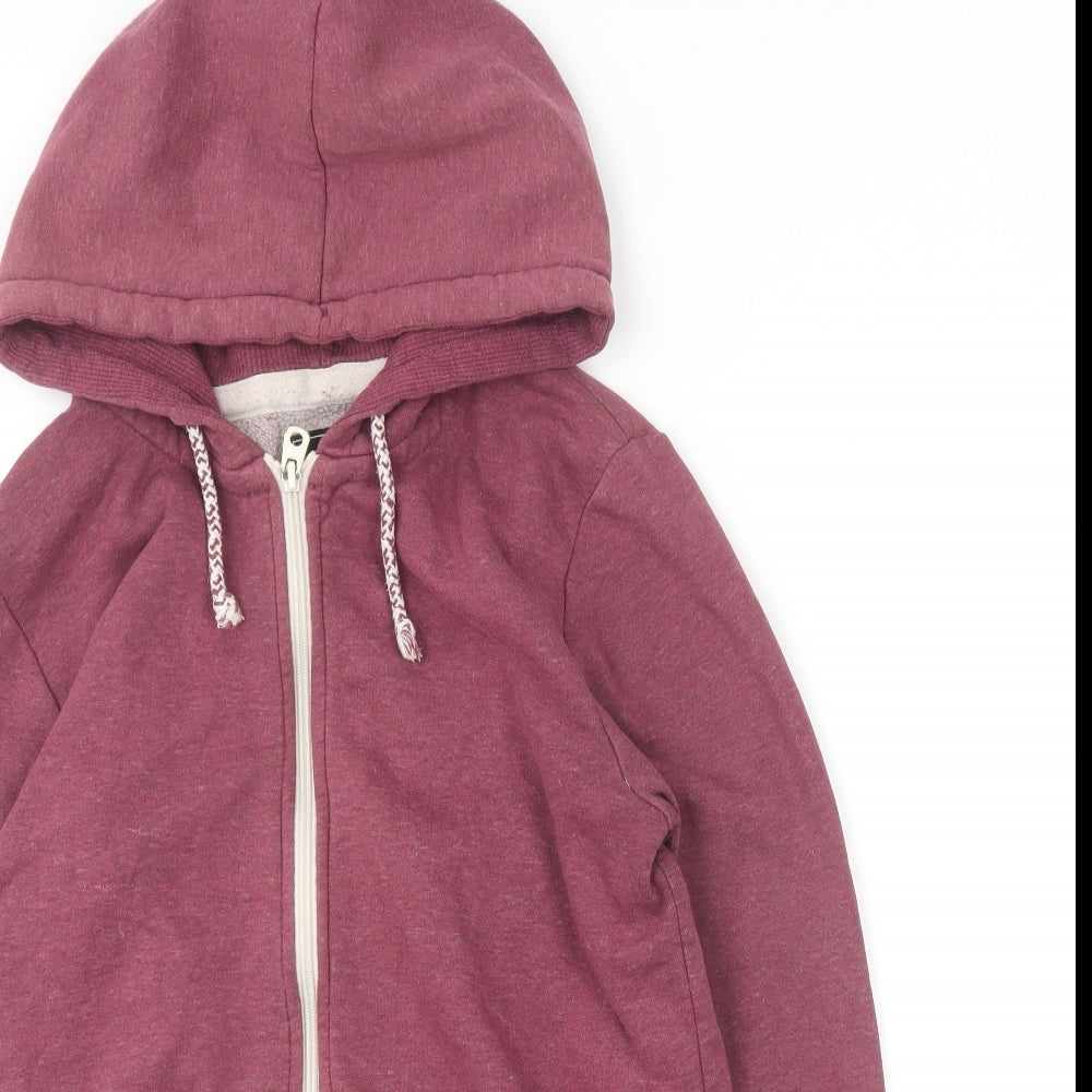 Brookhaven Womens Purple  Cotton Full Zip Hoodie Size 12
