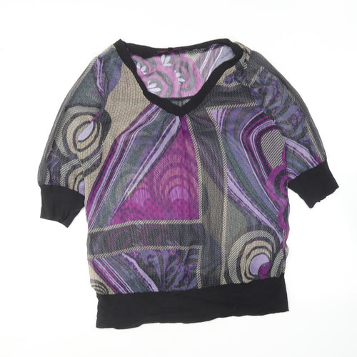 Charlise Womens Multicoloured  Polyester Basic Blouse Size 14 V-Neck