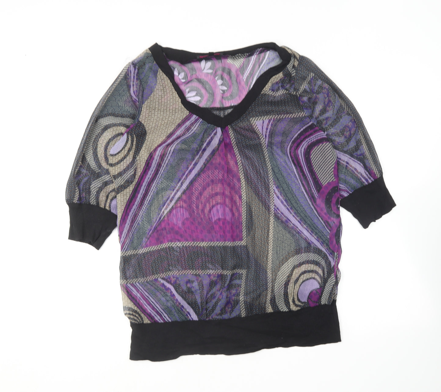 Charlise Womens Multicoloured  Polyester Basic Blouse Size 14 V-Neck