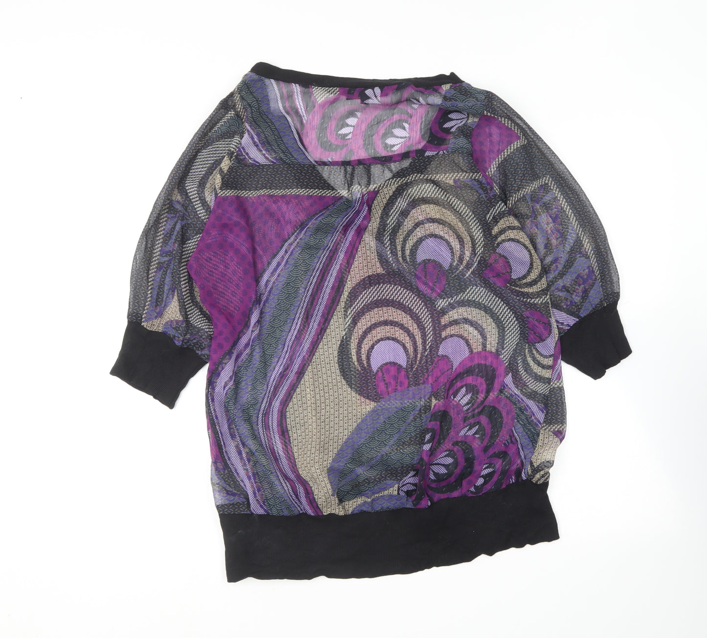 Charlise Womens Multicoloured  Polyester Basic Blouse Size 14 V-Neck