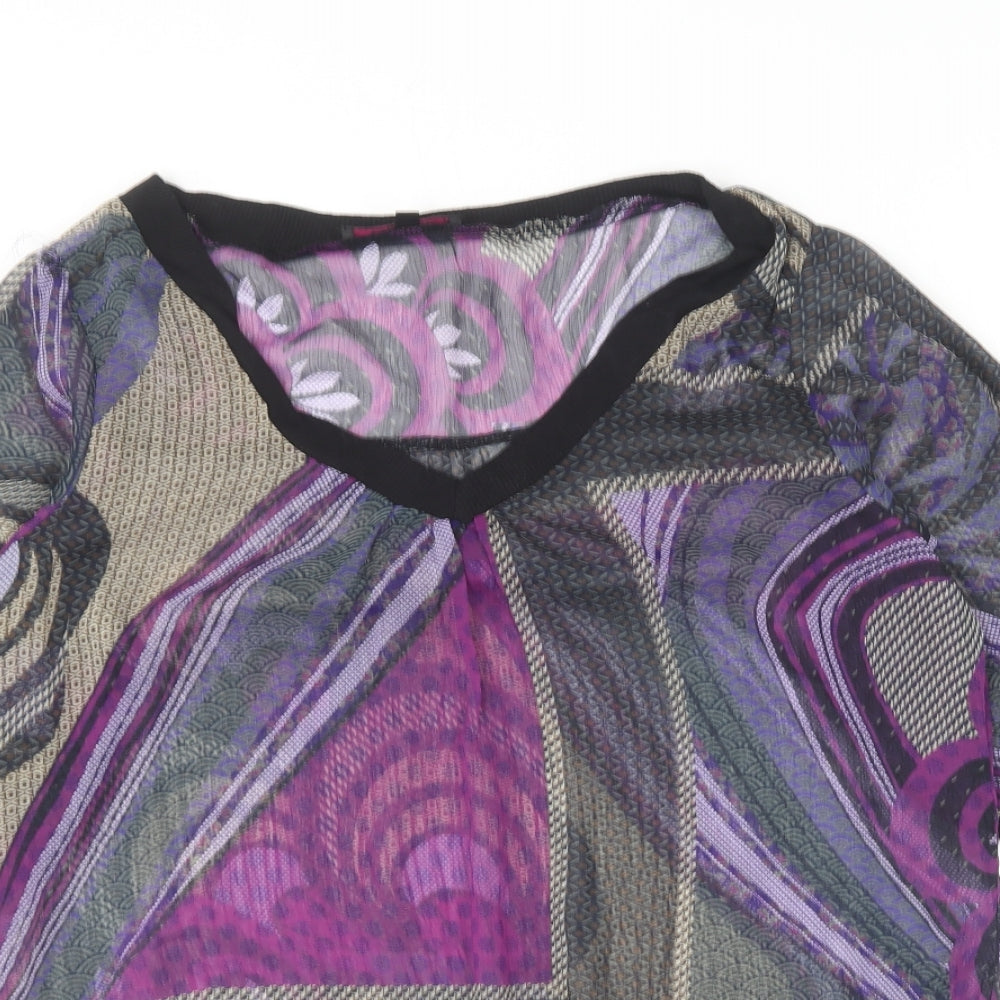 Charlise Womens Multicoloured  Polyester Basic Blouse Size 14 V-Neck