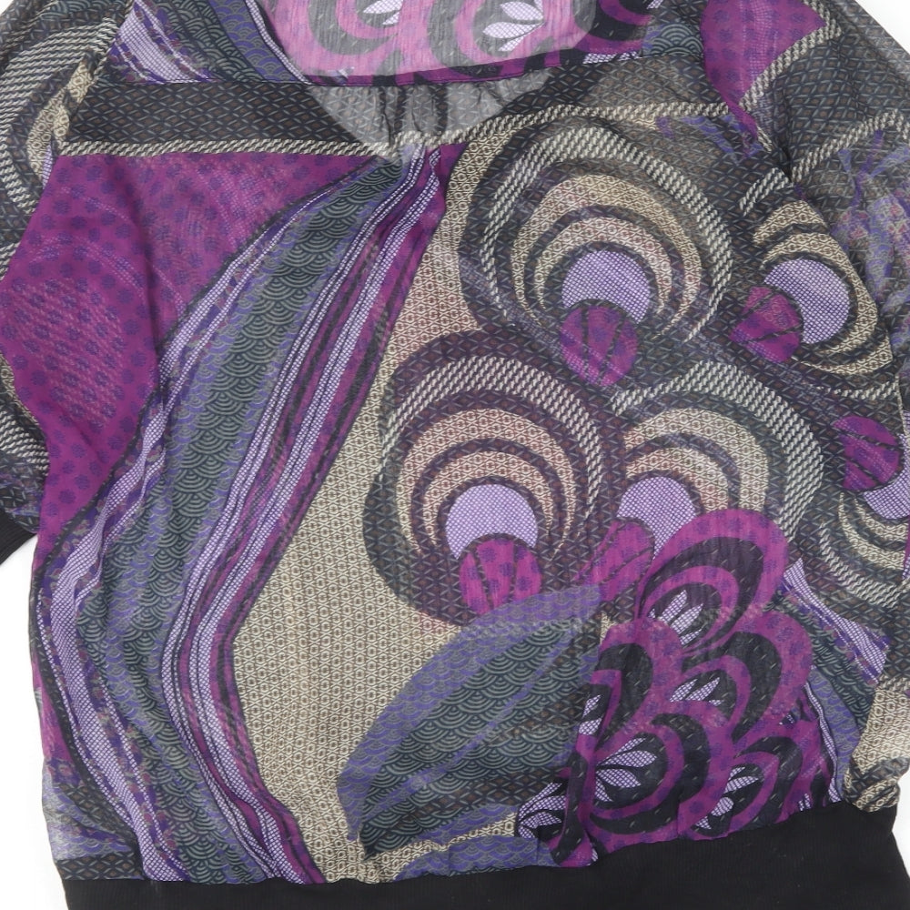 Charlise Womens Multicoloured  Polyester Basic Blouse Size 14 V-Neck