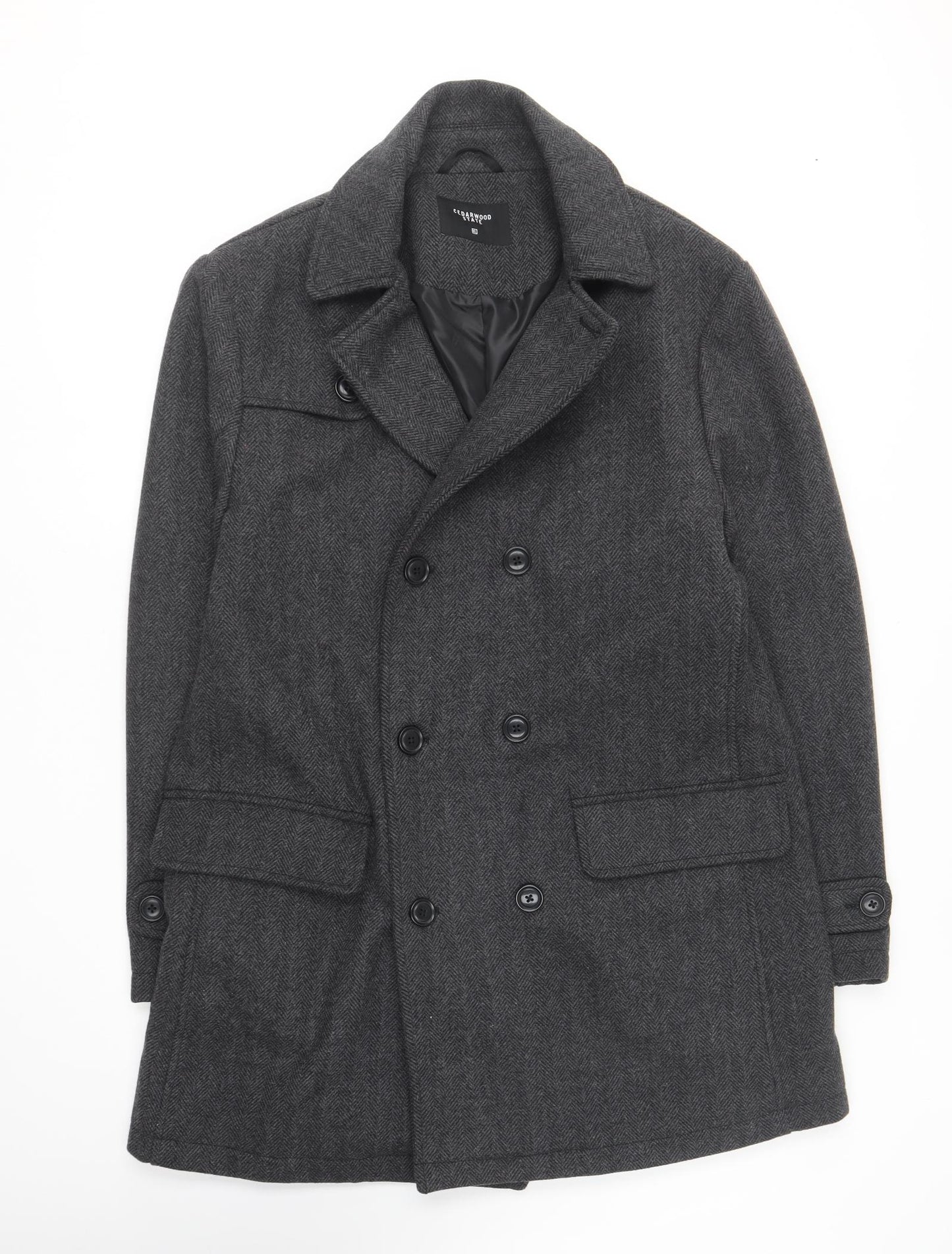 Cedar Wood State Mens Grey   Overcoat Coat Size XL