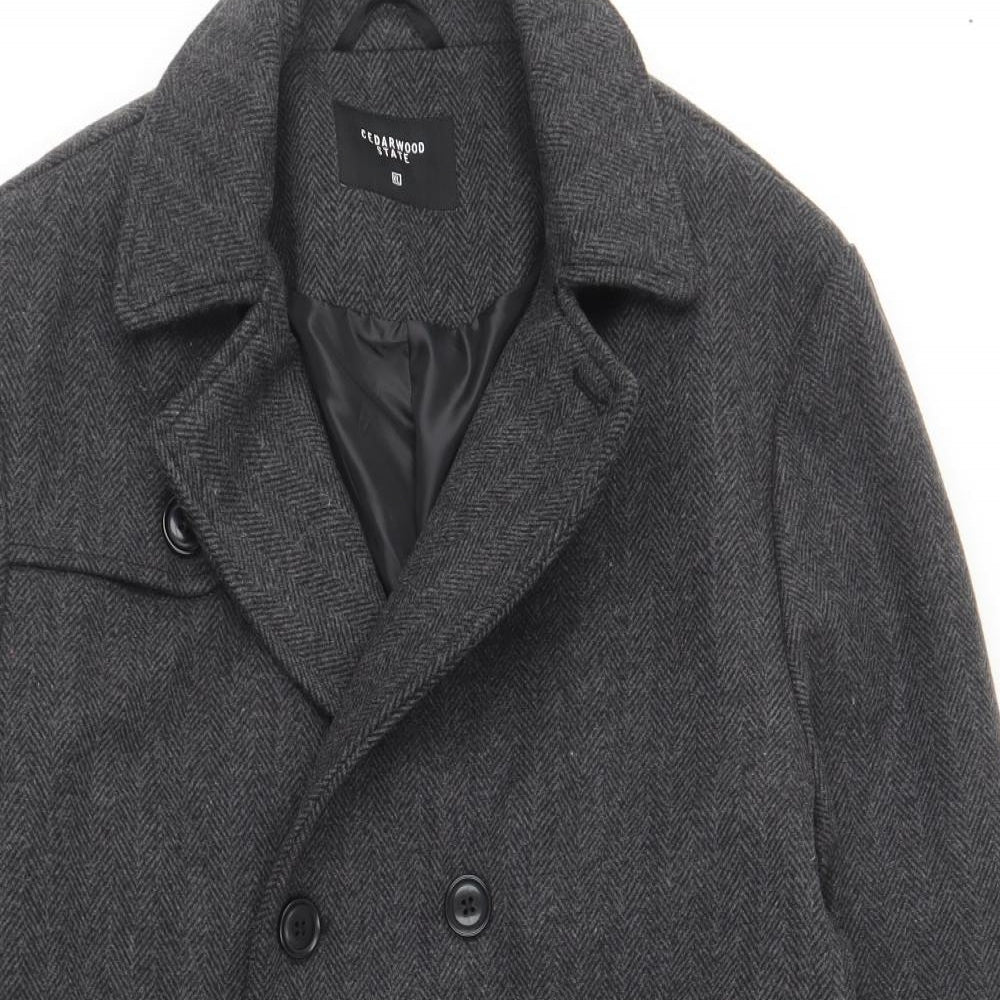 Cedar Wood State Mens Grey   Overcoat Coat Size XL
