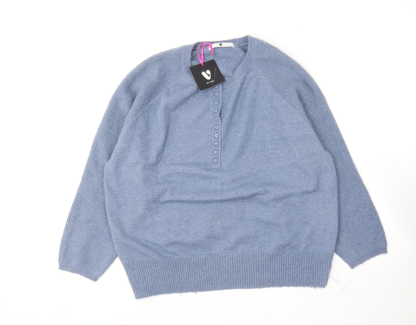 Very Womens Blue Round Neck  Polyester Pullover Jumper Size 16