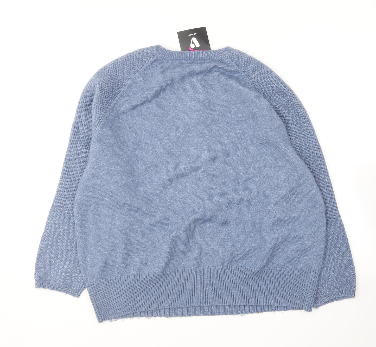 Very Womens Blue Round Neck  Polyester Pullover Jumper Size 16