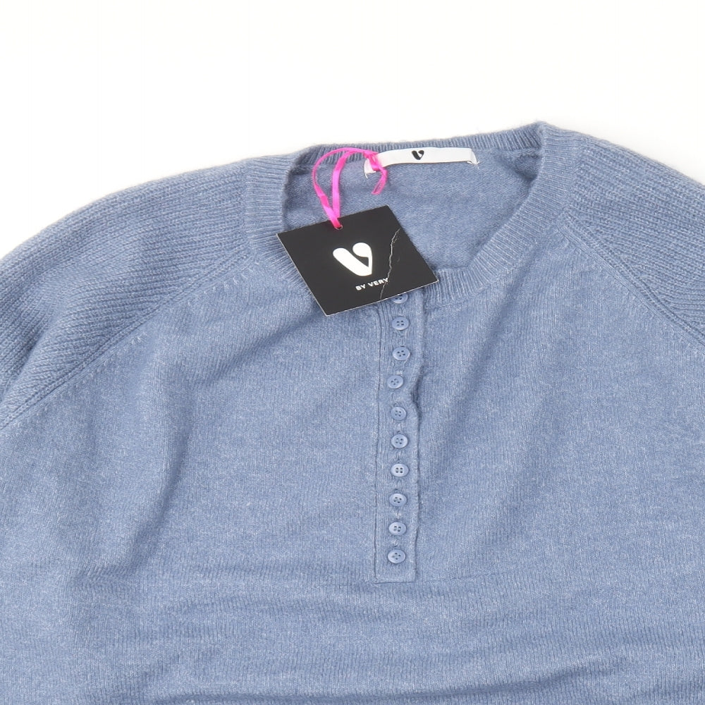 Very Womens Blue Round Neck  Polyester Pullover Jumper Size 16