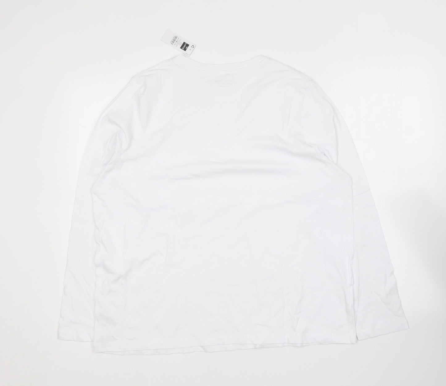 Dunnes Stores Womens White  Cotton Basic T-Shirt Size L Round Neck