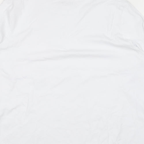 Dunnes Stores Womens White  Cotton Basic T-Shirt Size L Round Neck
