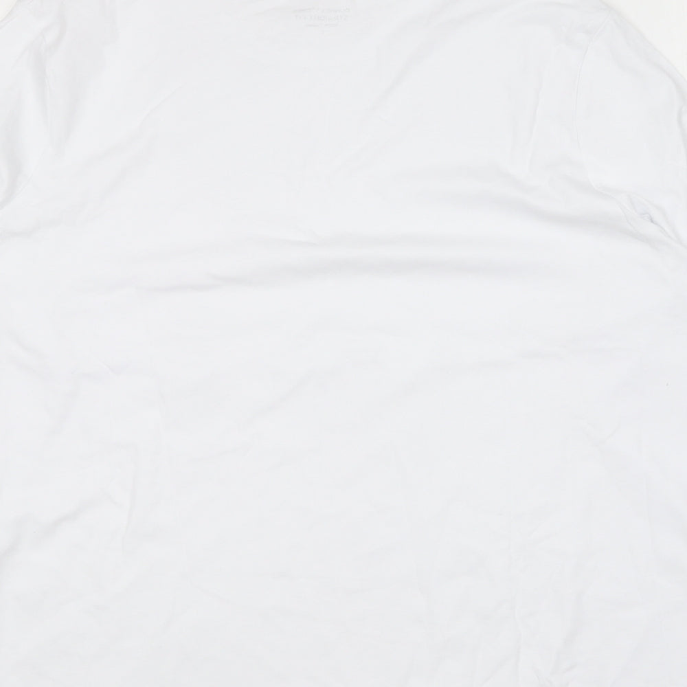 Dunnes Stores Womens White  Cotton Basic T-Shirt Size L Round Neck