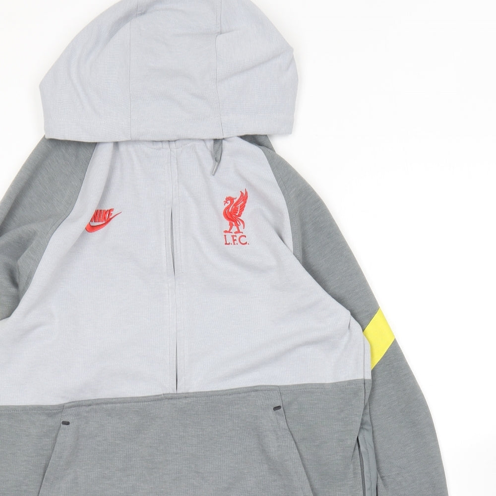 Nike Mens Grey  Polyester Full Zip Hoodie Size S   - LFC
