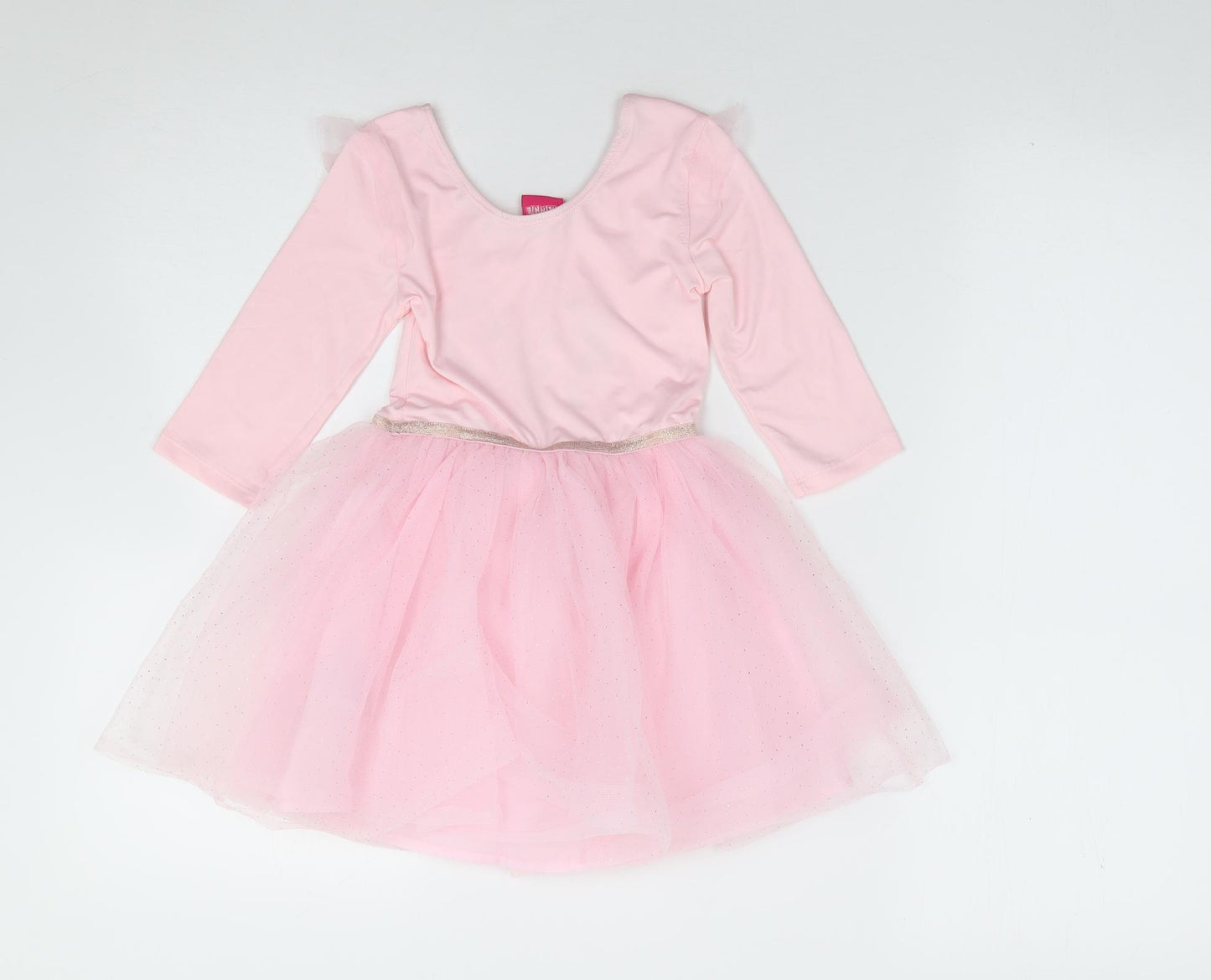 Minnie Mouse Girls Pink  Polyester Tutu Dress  Size 5-6 Years  Round Neck Pullover