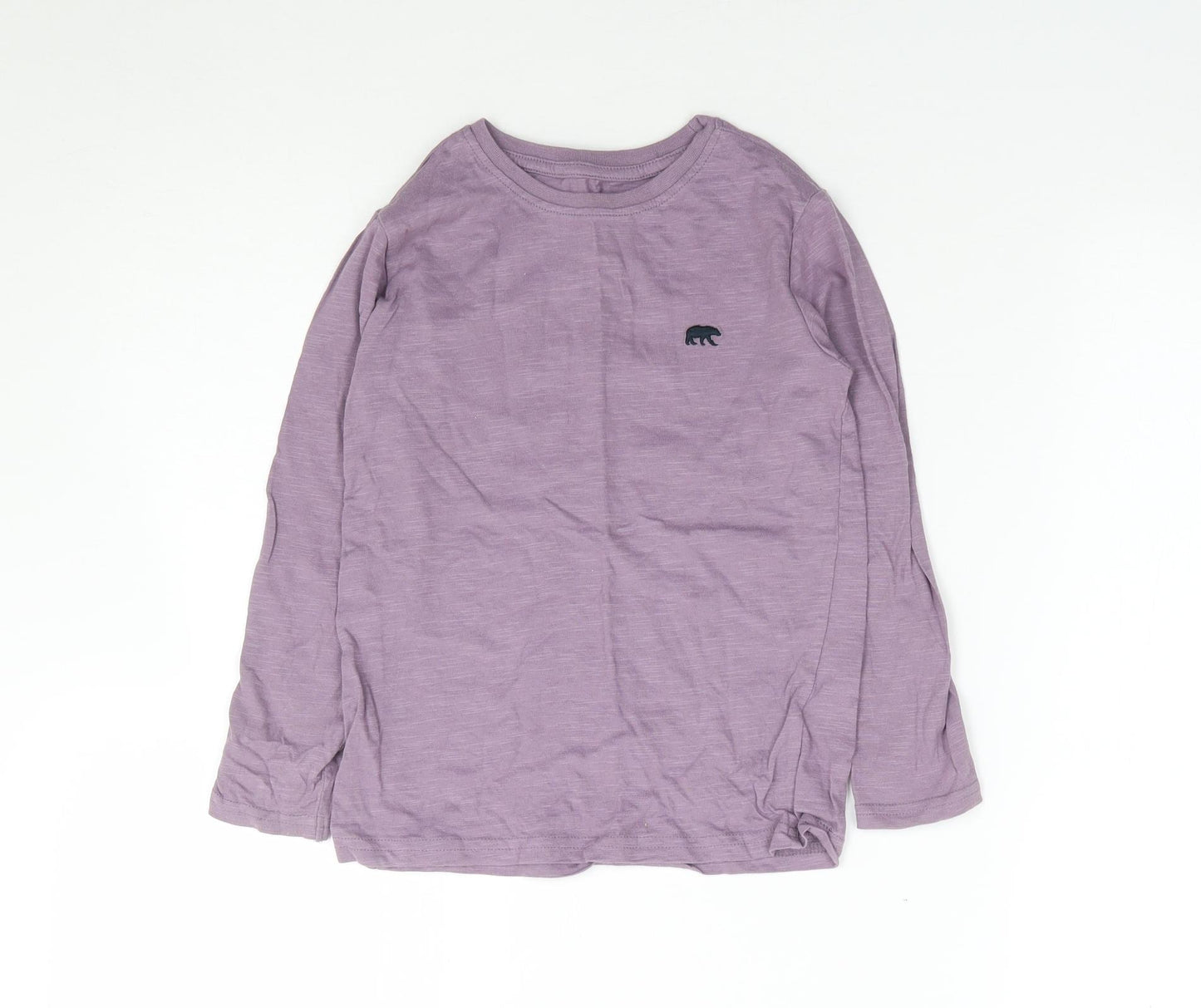 Dunnes Boys Purple  100% Cotton Jersey T-Shirt Size 5-6 Years Crew Neck Pullover