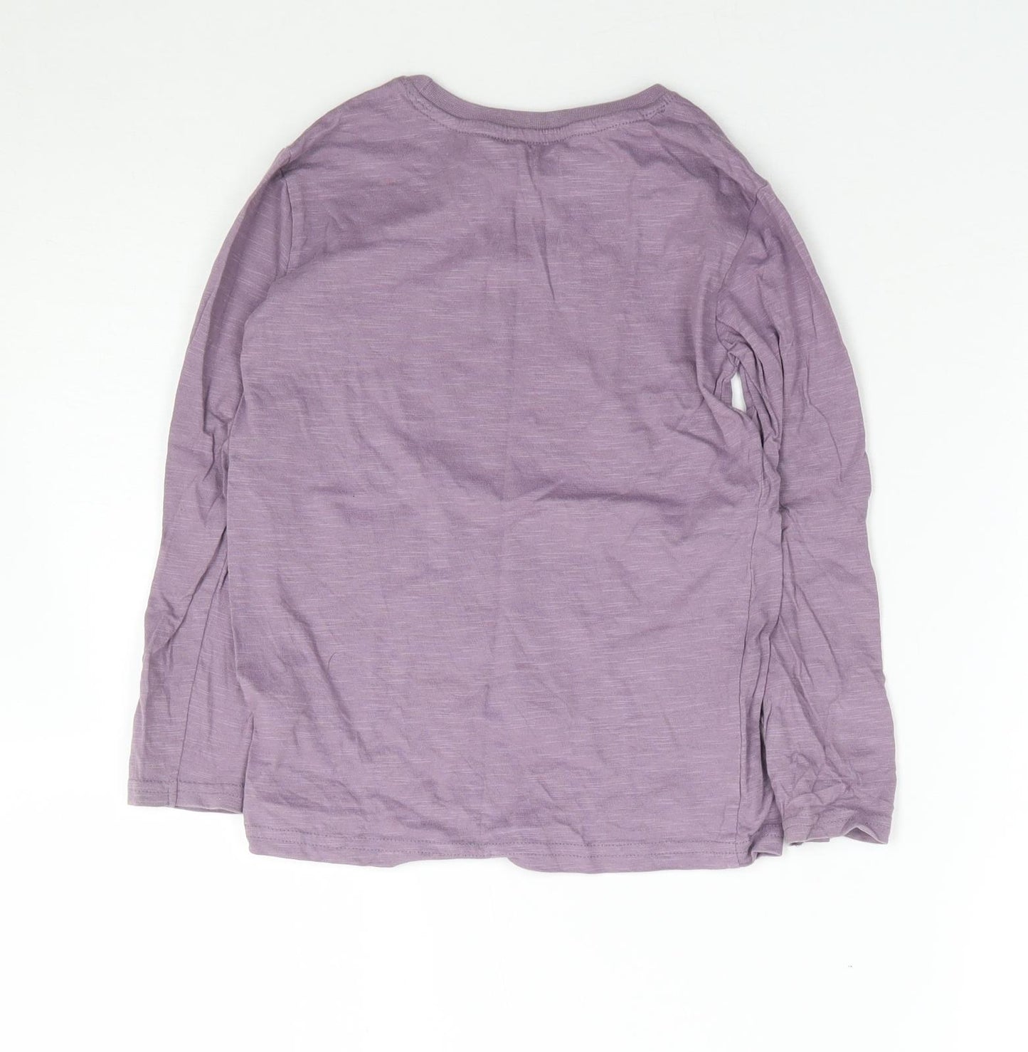 Dunnes Boys Purple  100% Cotton Jersey T-Shirt Size 5-6 Years Crew Neck Pullover
