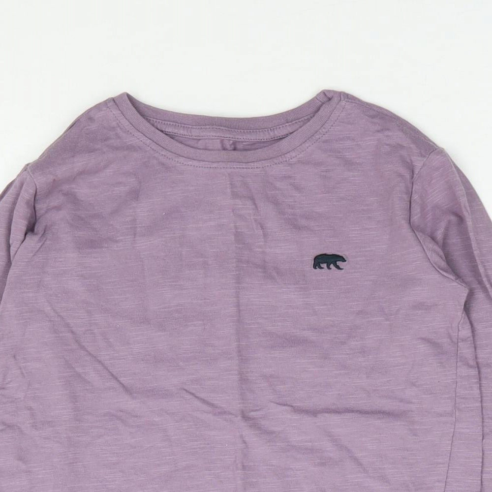 Dunnes Boys Purple  100% Cotton Jersey T-Shirt Size 5-6 Years Crew Neck Pullover