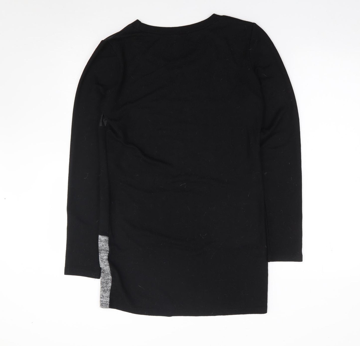 Metrofive Womens Black Round Neck  Viscose Tunic Jumper Size L