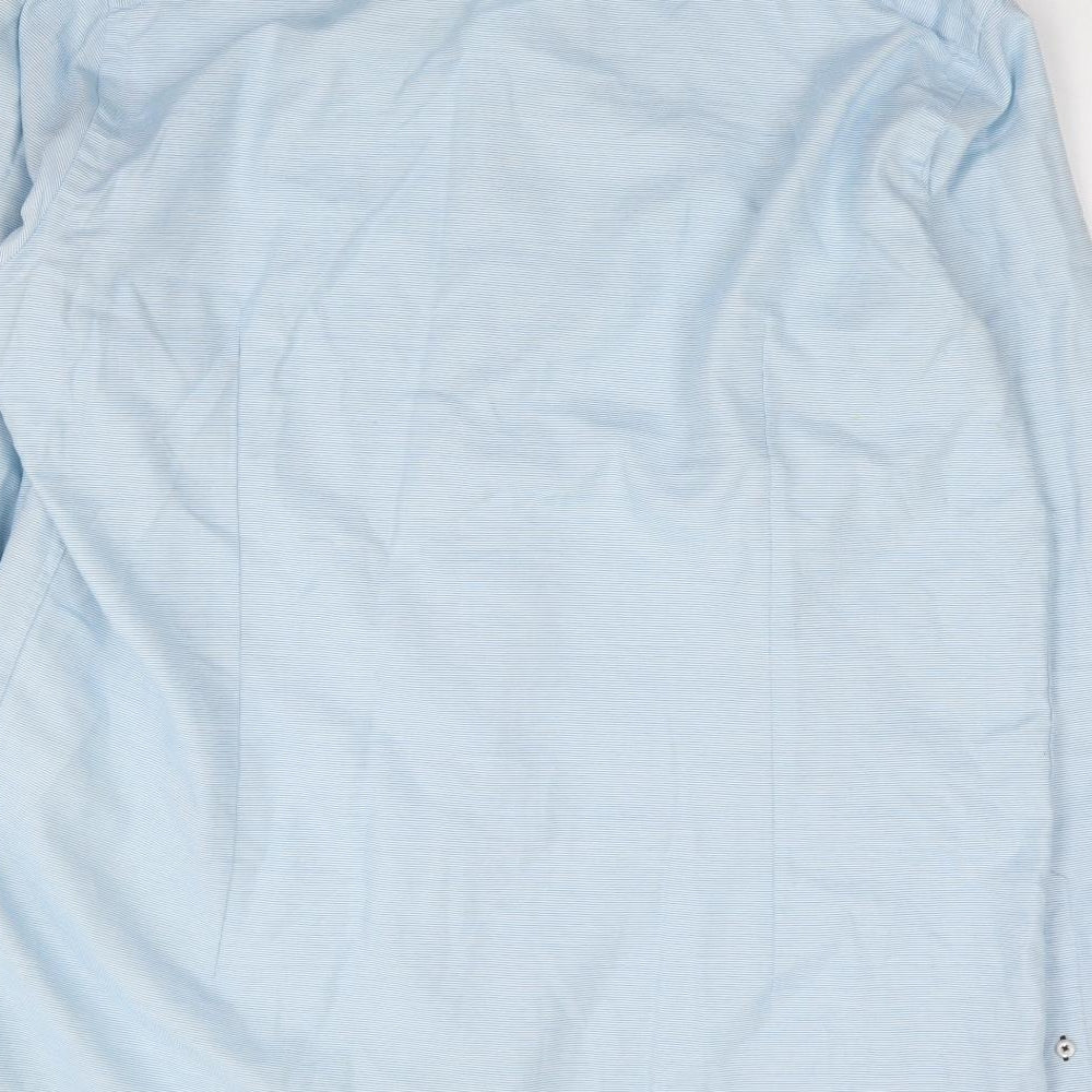 Bruun & Stengade Mens Blue  Cotton  Button-Up Size 42 Collared Button