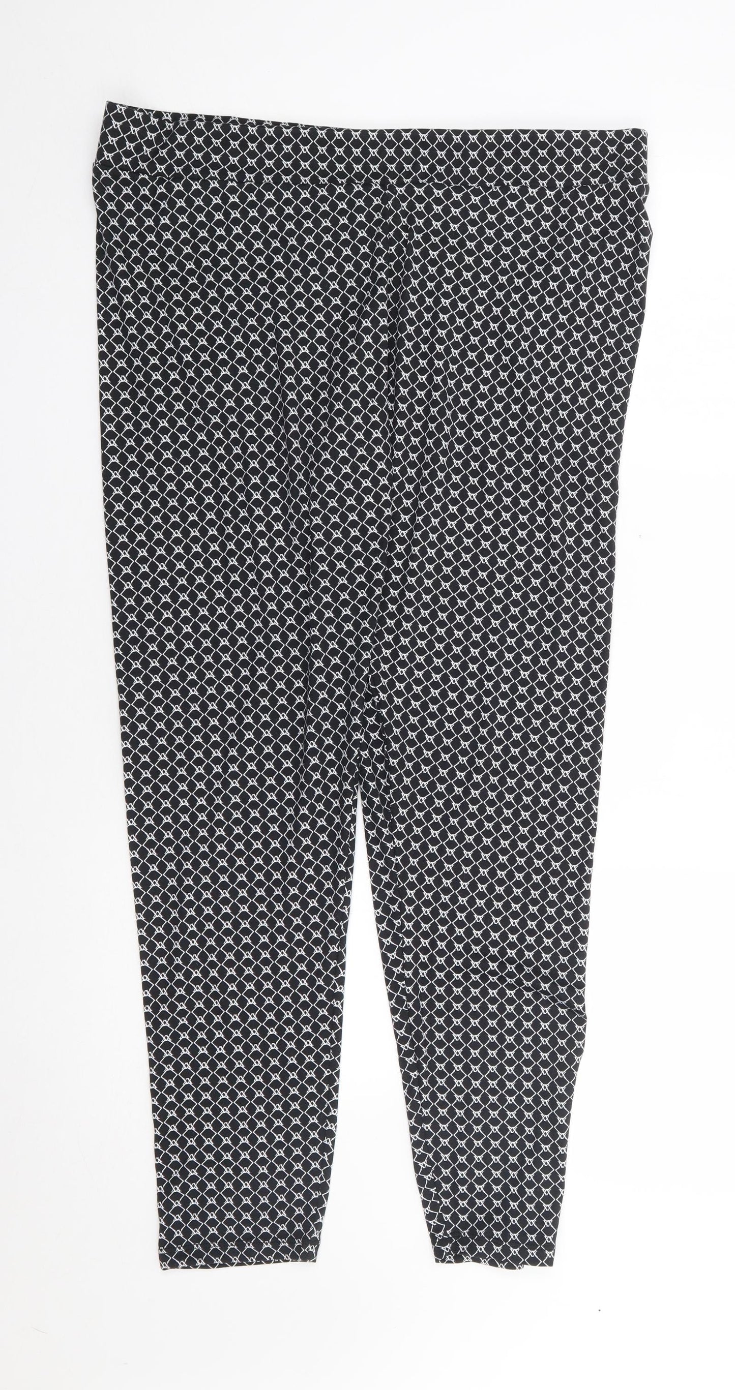 Pep&Co Womens Black Geometric Polyester Jogger Leggings Size 18 L28 in