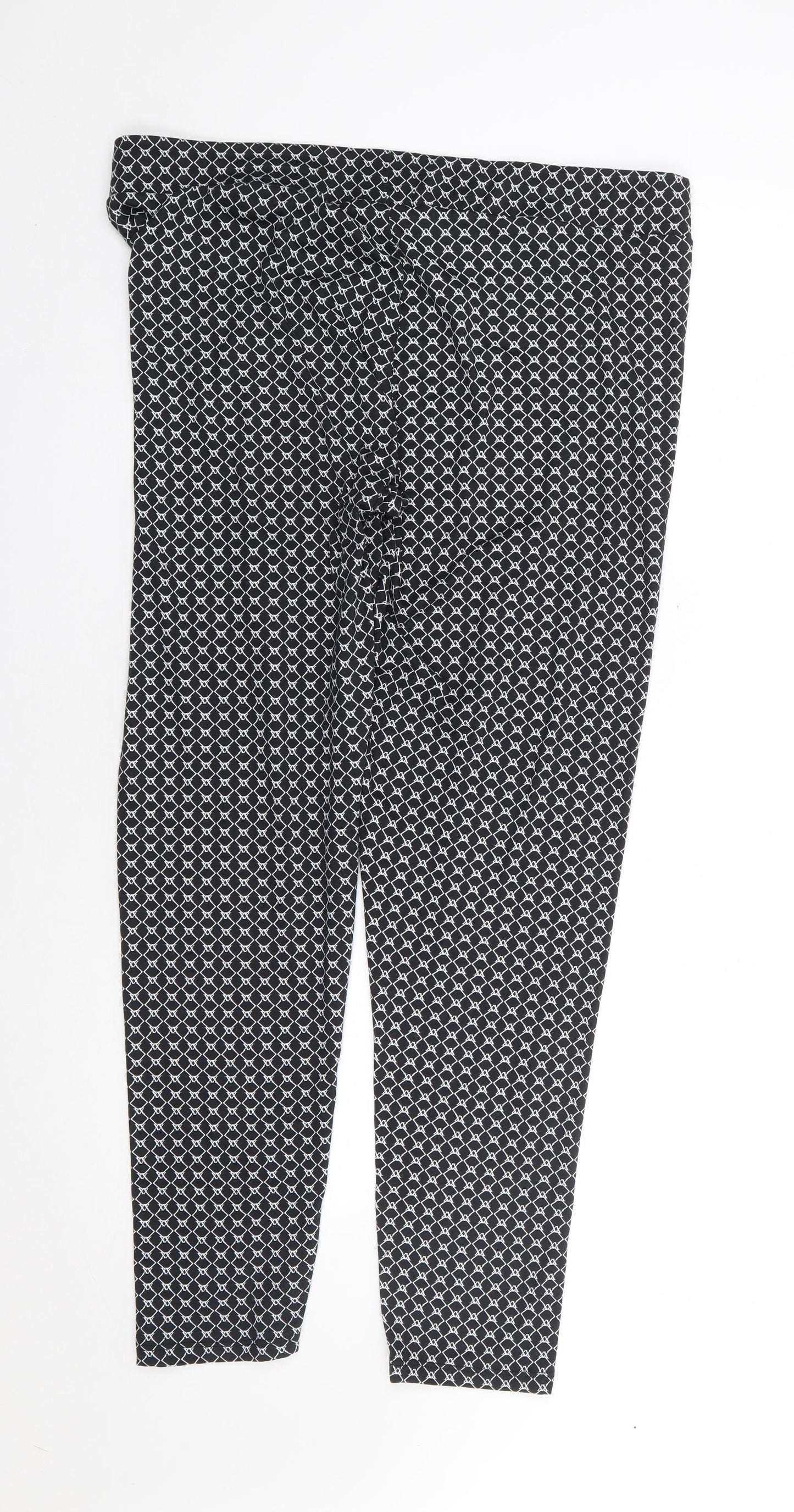 Pep&Co Womens Black Geometric Polyester Jogger Leggings Size 18 L28 in