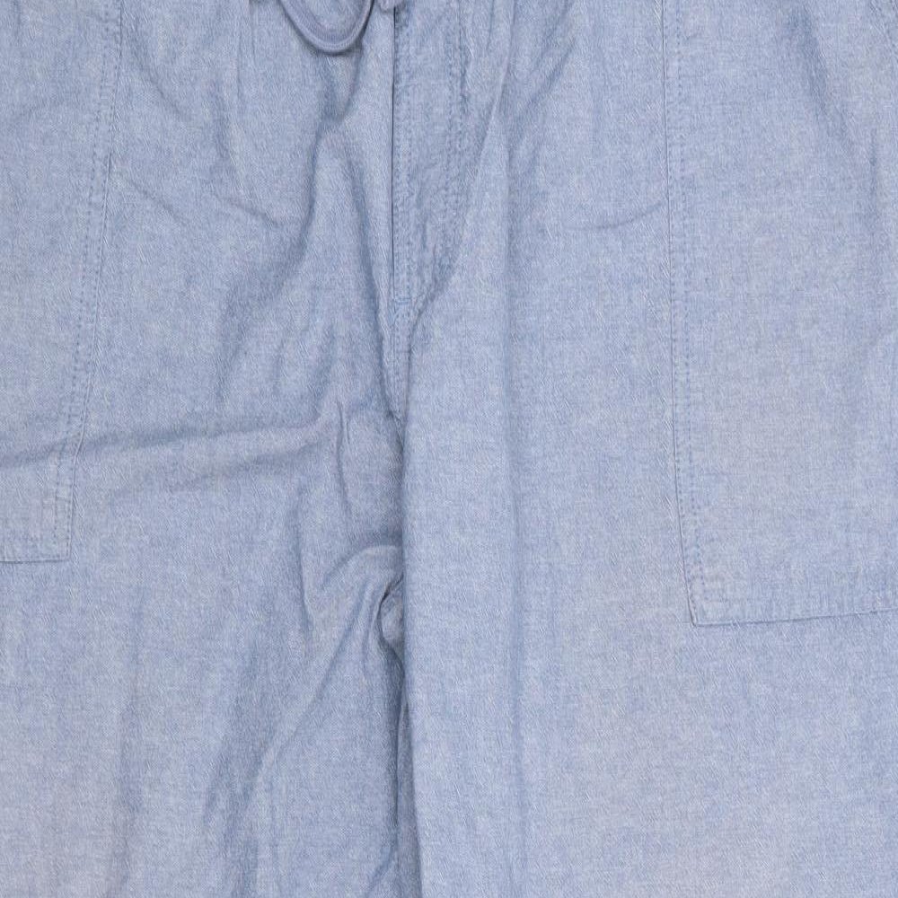 Cotton Traders Womens Blue  Cotton Trousers  Size 3XL L28 in Regular Drawstring