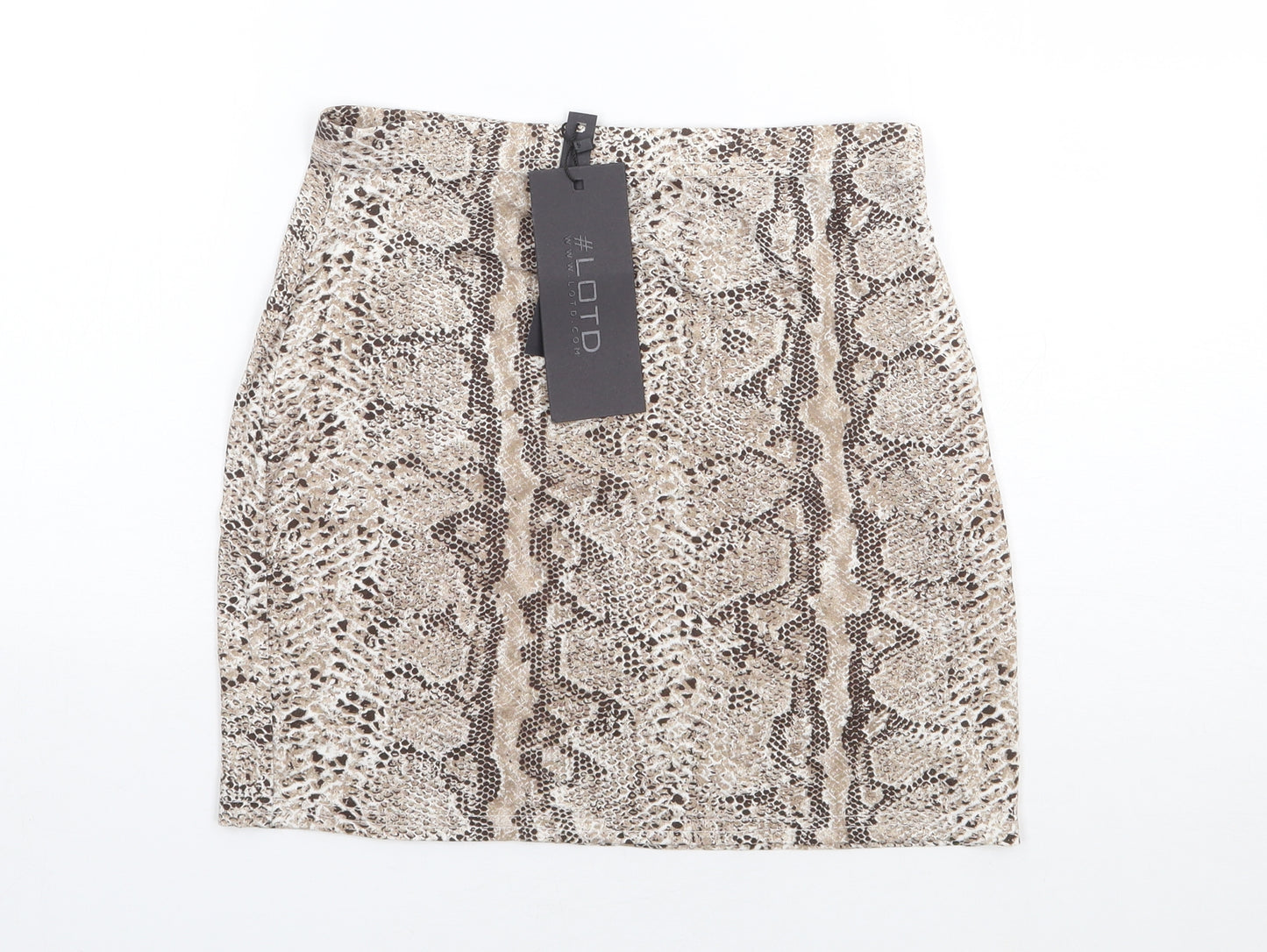 LOTD Womens Brown Animal Print Polyester Mini Skirt Size 10