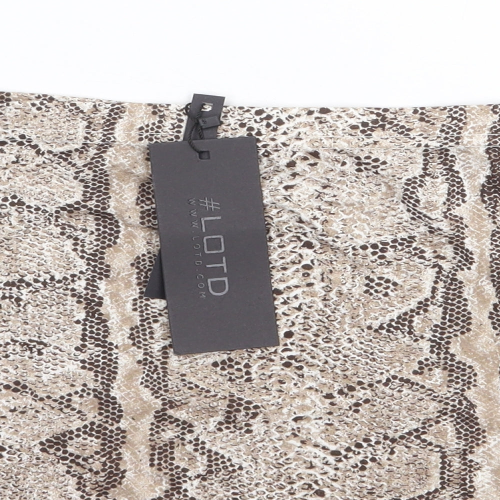 LOTD Womens Brown Animal Print Polyester Mini Skirt Size 10