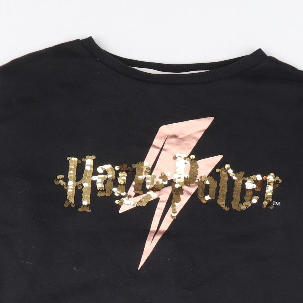 Tu  Girls Black  Cotton Pullover Sweatshirt Size 10 Years  Pullover - Harry Potter