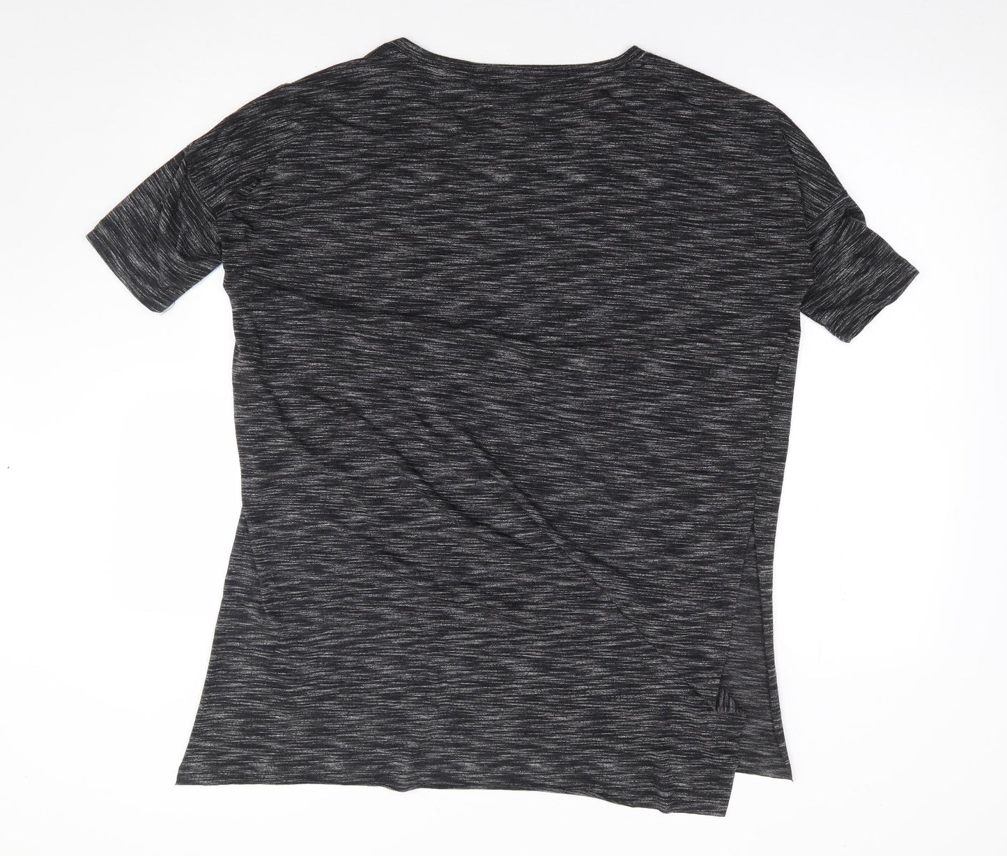 New Look  Womens Grey  Polyester Jersey T-Shirt Size 12 Round Neck
