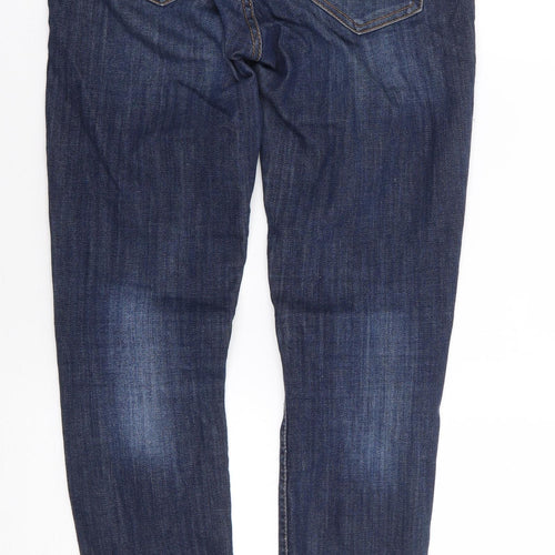H&M  Womens Blue  Cotton Skinny Jeans Size 28 L28 in Regular Zip